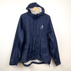 Peter Millar Jacket Mens XL Waterproof Windbreaker Blue Hood Full Zip Kalos Golf